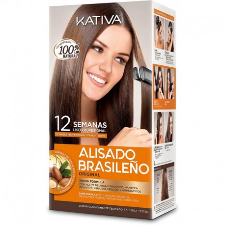 ALISADO BRASILEÑO KERATINA KATIVA CABELLOS NATURALES